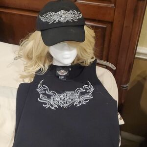 Harley-Davidson Black Apparel Set with Logo, Cap and Tank Top